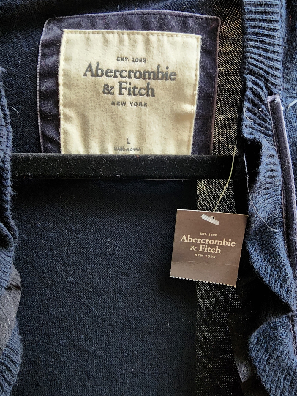 Abercrombie & Fitch Women's Open Cardigan Navy Sz Large Y2K